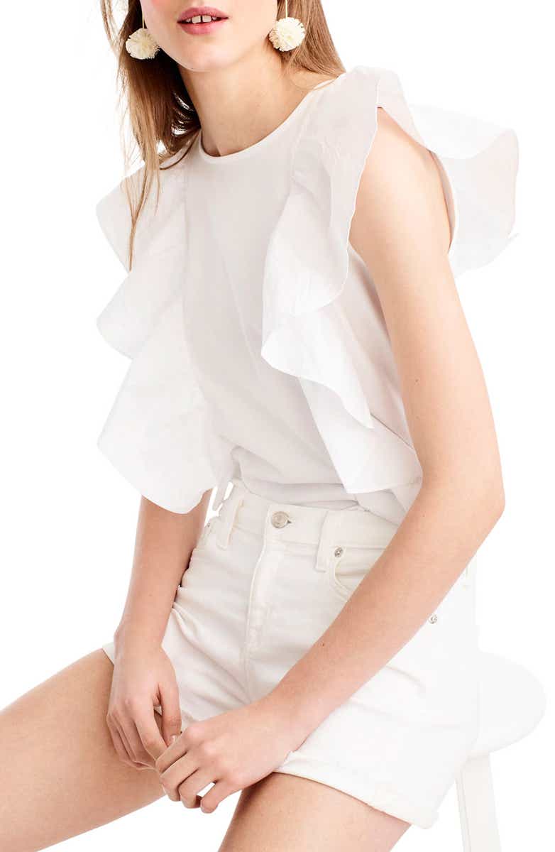 Ruffle front top