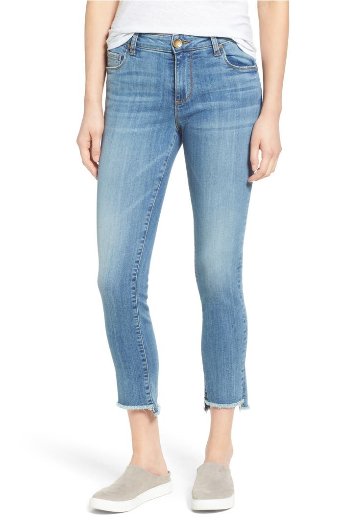 KUT from the Kloth Reese Frayed Straight Leg Ankle Jeans (Participation