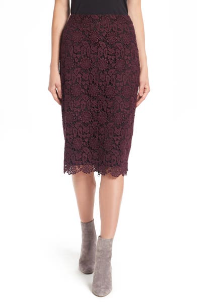 Main Image - Halogen® Lace Pencil Skirt (Regular & Petite)