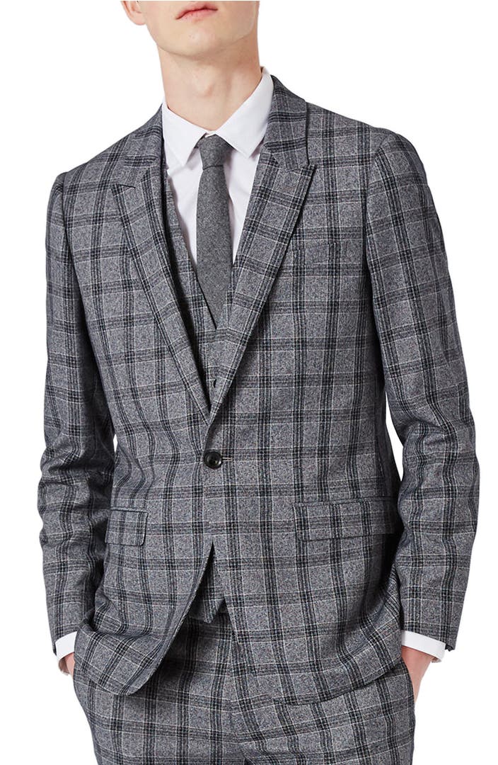 Topman Skinny Fit Plaid Suit Jacket | Nordstrom