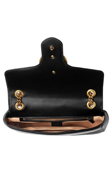 GUCCI Small Gg Marmont Matelassé Leather Chain Shoulder Bag in Black | ModeSens