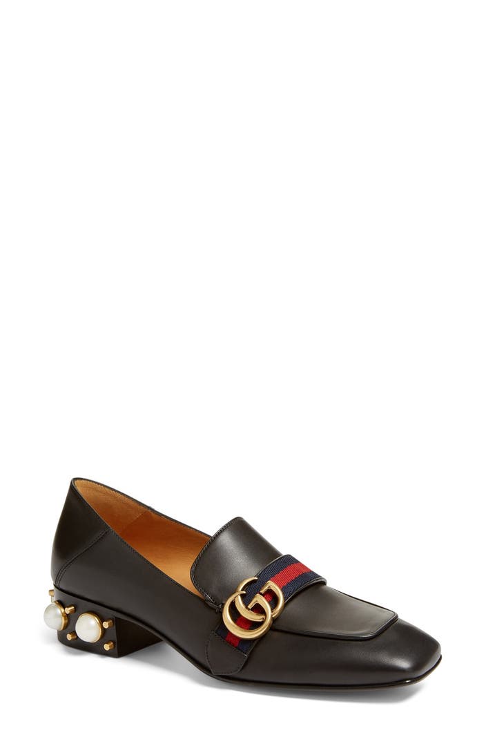 Gucci Peyton Embellished Heel Loafer (Women) | Nordstrom