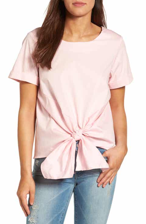 Image result for bp tie front blouse pink coral