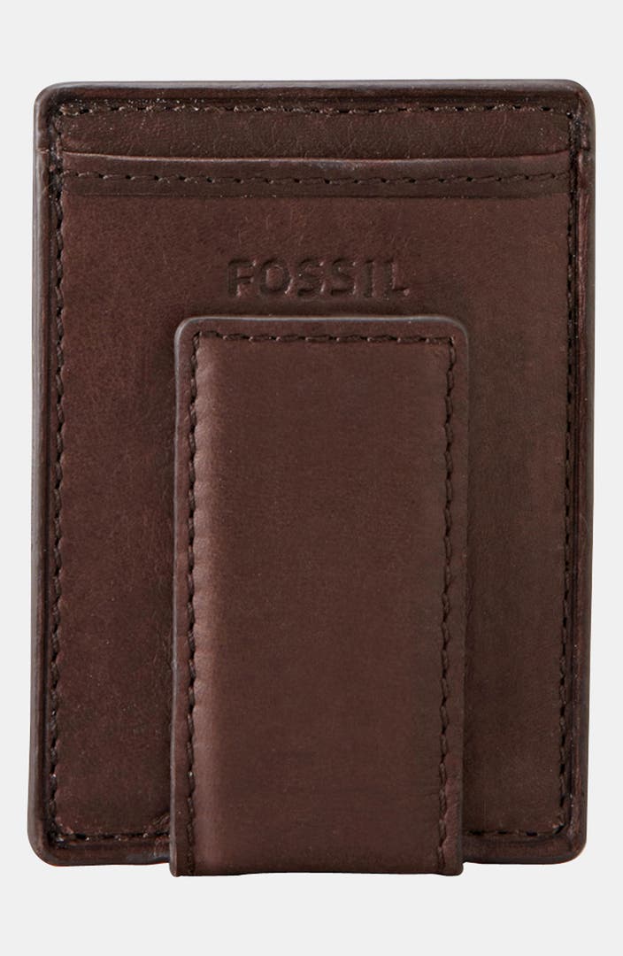 Fossil &#39;Ingram&#39; Leather Magnetic Money Clip Card Case | Nordstrom