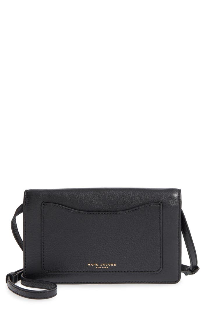 MARC JACOBS &#39;Recruit&#39; Pebbled Leather Crossbody Wallet | Nordstrom