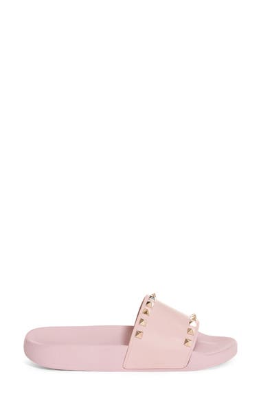 VALENTINO Rockstud Pool Slide Sandal, Pink in Water Rose | ModeSens