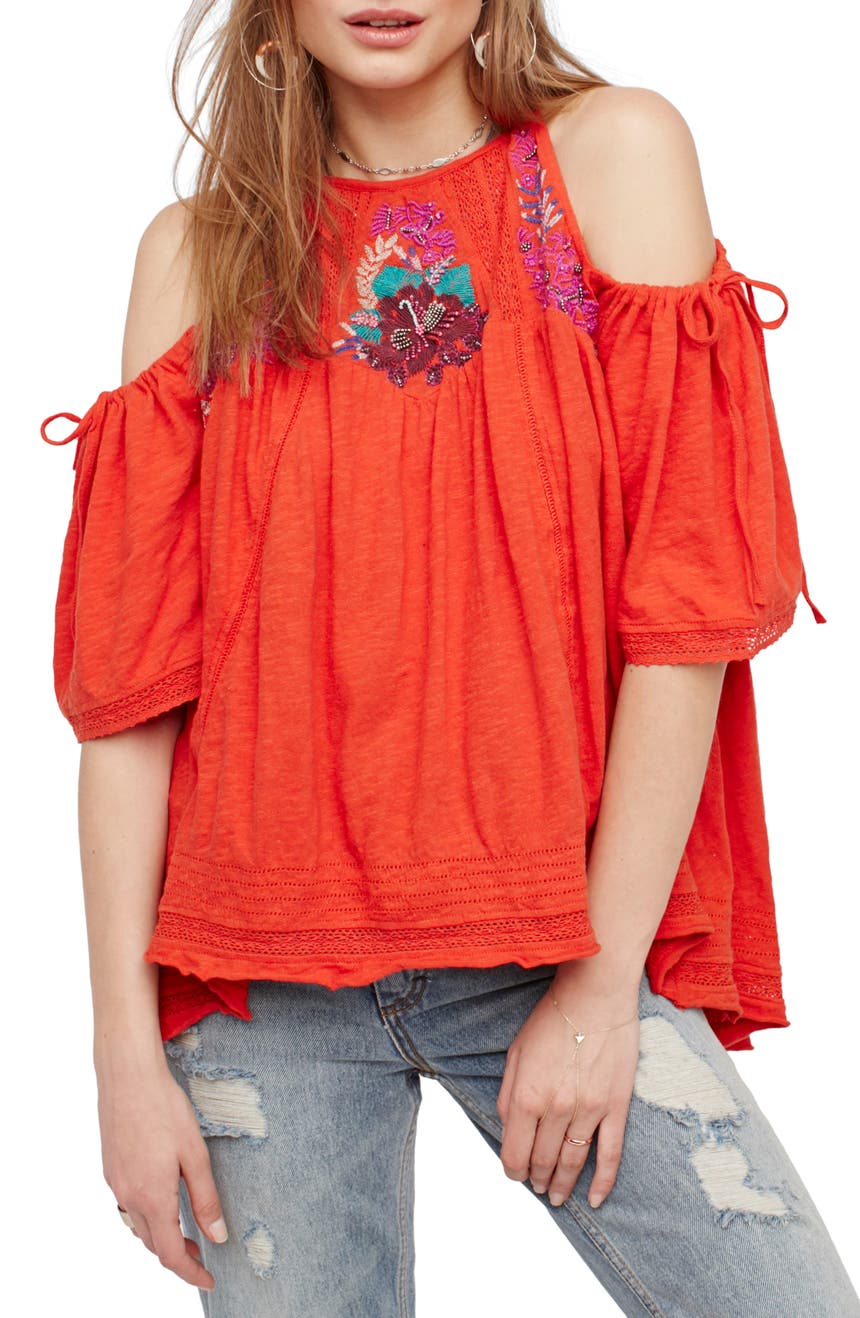 Main Image - Free People Fast Times Cold Shoulder Top
