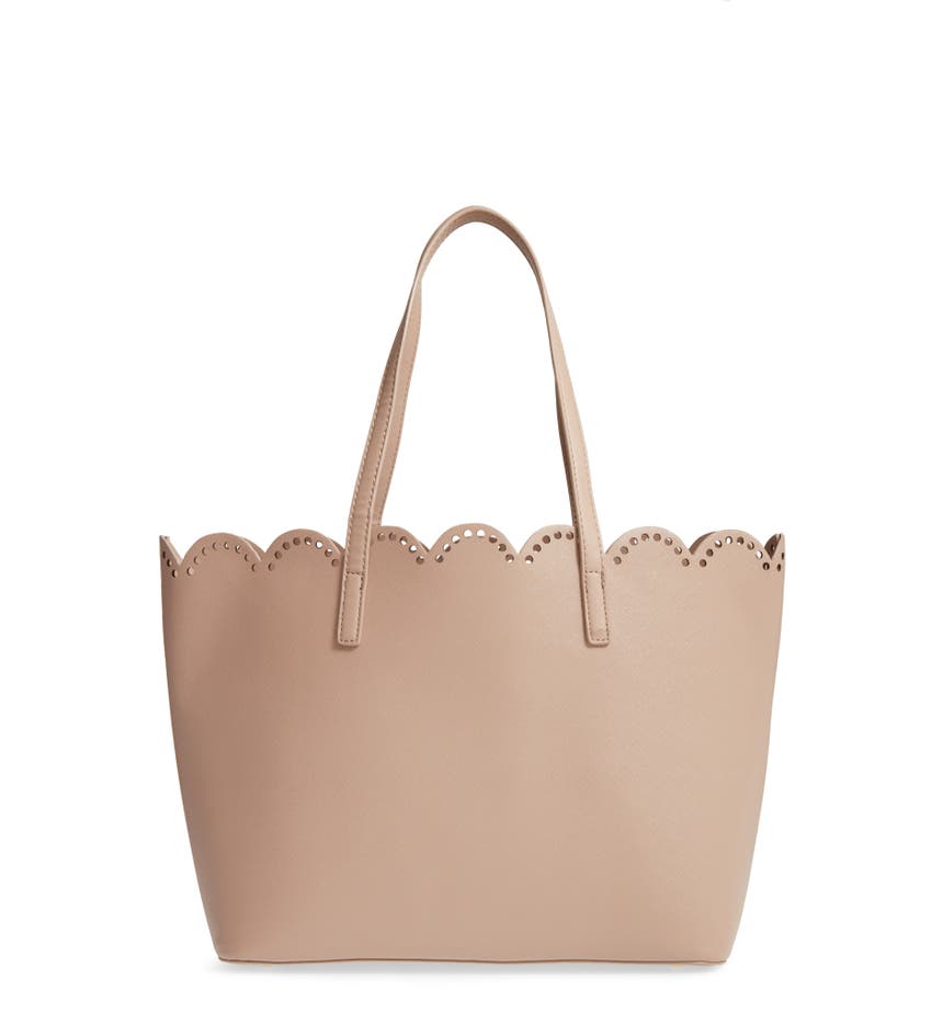 Main Image - BP. Scalloped Faux Leather Tote