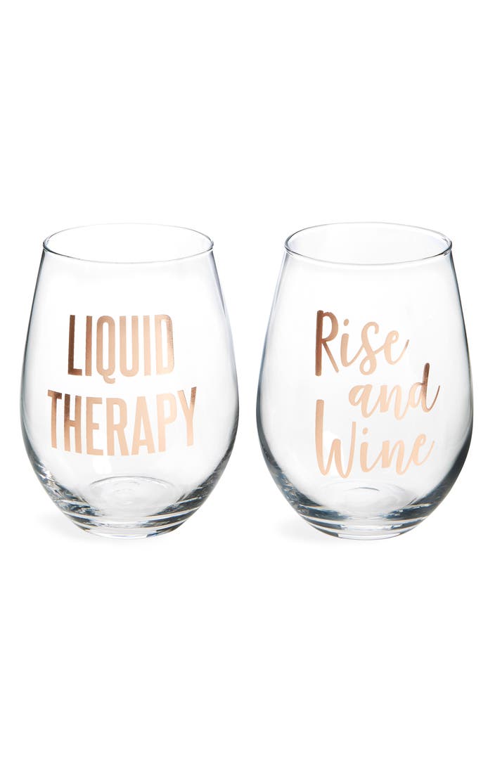 Main Image - Slant Collections Set of 2 Stemless Wine Glasses