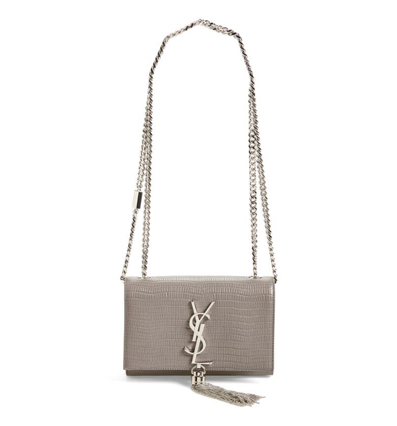Saint Laurent 'Mini Monogram' Embossed Calfskin Leather Crossbody Bag