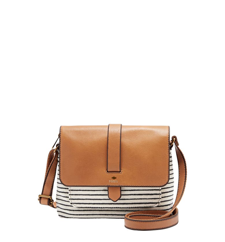 Fossil &#39;Small Kinley&#39; Cotton & Leather Crossbody Bag | Nordstrom