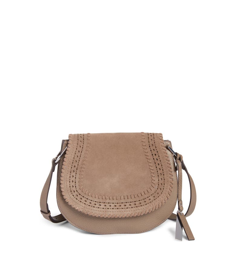 Main Image - Vince Camuto Kirie Suede & Leather Crossbody Saddle Bag (Nordstrom Exclusive)