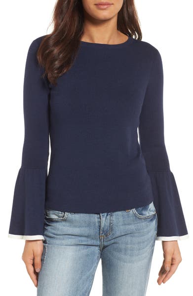 Main Image - Halogen® Flare Sleeve Sweater (Regular & Petite)