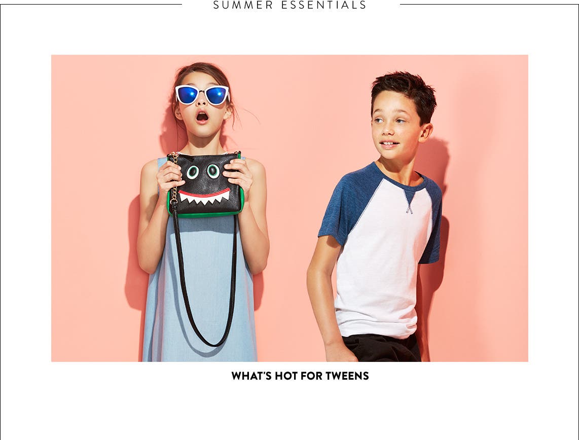 On-trend clothing and accessories for big kids and tweens.