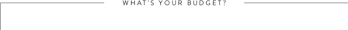 What's your budget?