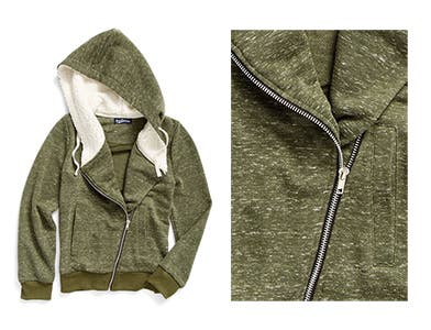 RDG GLOBAL FRESHMAN ASYMMETRICAL ZIP HOODIE