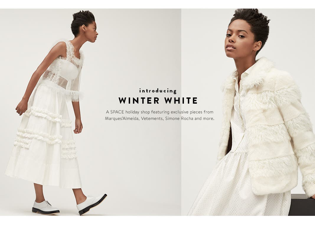 The SPACE winter-white holiday collection at Nordstrom.