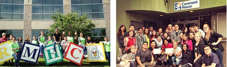 Nordstrom teams participating in Day of Caring at Ronald McDonald House in Austin, Texas, and Covenant House in Vancouver, British Columbia.