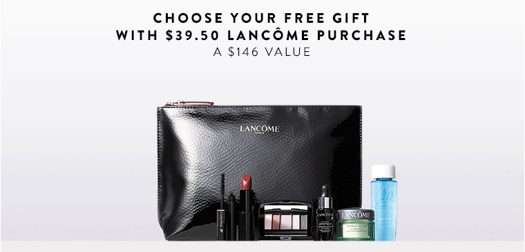 Receive a free 7-piece bonus gift with your $39.5 Lancôme purchase & code