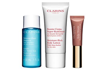 Receive a free 3-piece bonus gift with your $80 Clarins purchase