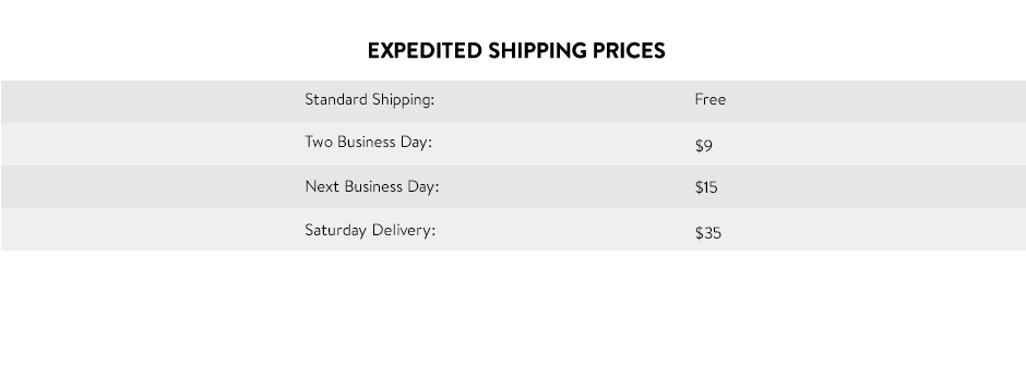 Expedited Shipping Prices