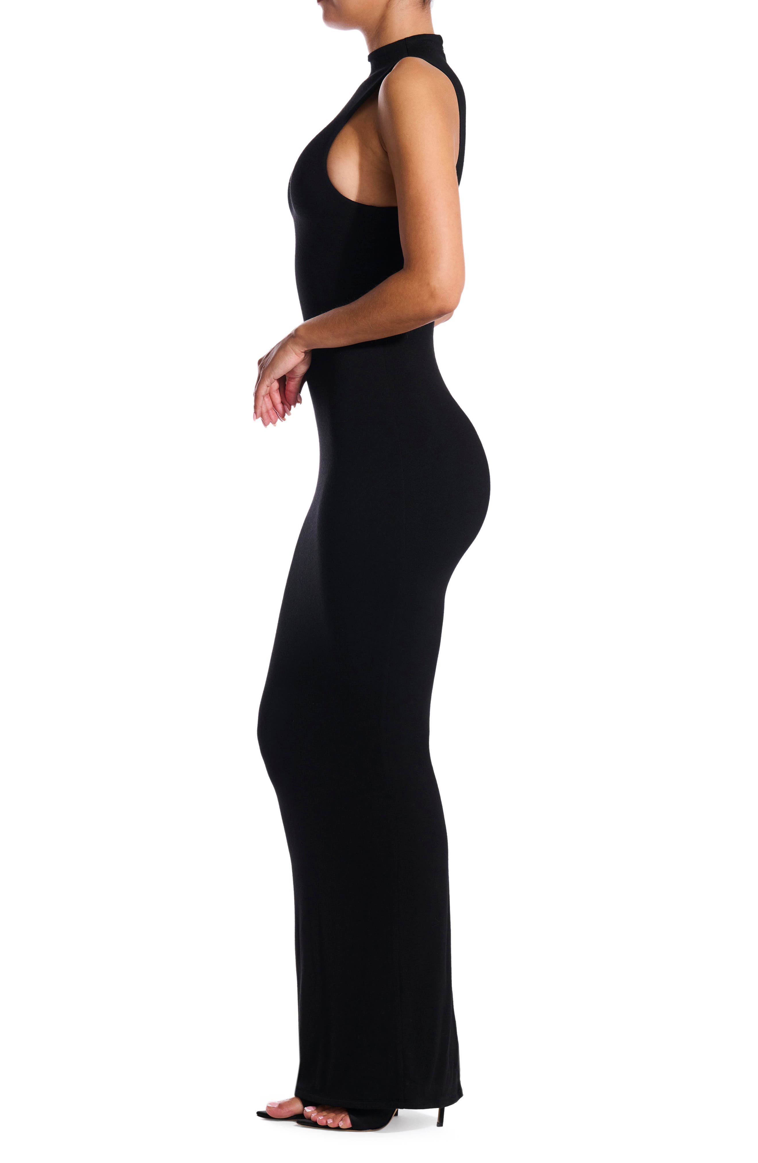 Naked Wardrobe Funnel Neck Body Con Dress In Black Smart Closet