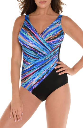 UPC 754509325033 product image for Women's Miraclesuit Animal Spectrum Oceanus One-Piece Swimsuit, Size 12 - Blue | upcitemdb.com