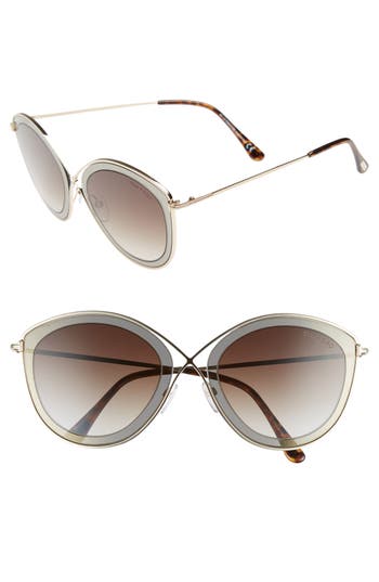 UPC 664689928880 product image for Women's Tom Ford Sascha 55Mm Butterfly Sunglasses - Dark Brown/ Gradient Roviex | upcitemdb.com