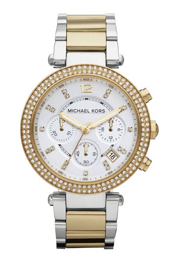 UPC 691464876500 product image for Michael Kors 'Parker' Chronograph Bracelet Watch, 39mm Gold/ Silver One Size | upcitemdb.com