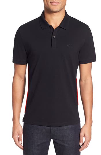 UPC 722557498351 product image for Men's BOSS 'Pallas' Regular Fit Logo Embroidered Polo Shirt, Size Small - Black | upcitemdb.com