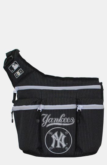 UPC 812959011309 product image for Diaper Dude 'New York Yankees' Messenger Diaper Bag Black Pinstripe One Size | upcitemdb.com