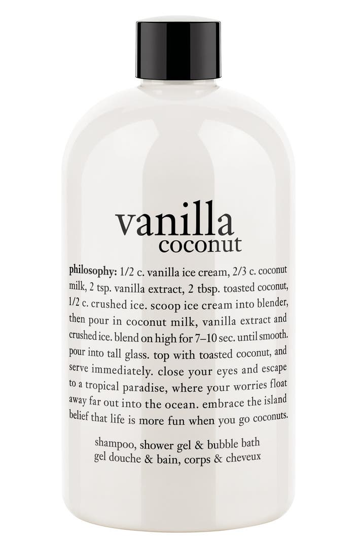 philosophy 'vanilla coconut' shampoo, shower gel & bubble bath (Limited ...