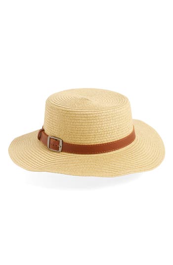 David & Young Buckle Straw Boater Hat | Nordstrom