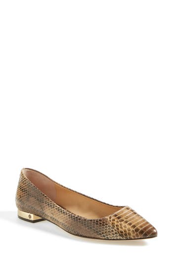 Tory Burch 'Bedford' Genuine Snakeskin Flat (Women) | Nordstrom