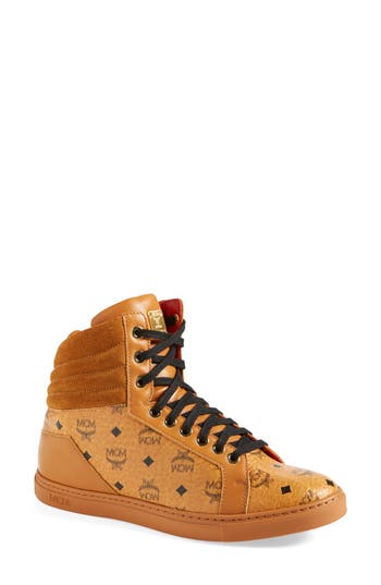 MCM Coated Canvas & Leather High Top Sneaker (Women) | Nordstrom