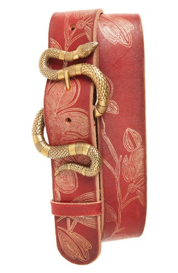 Gucci Snake Buckle Leather Belt | Nordstrom