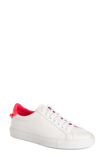 GIVENCHY Urban Street Leather Low-Top Sneaker, White/Neon Pink in White ...