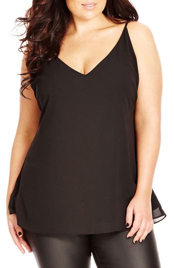 City Chic Double Layer V-Neck Camisole Top (Plus Size) | Nordstrom