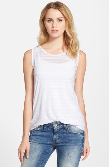 Two by Vince Camuto Burnout Stripe Keyhole Tank | Nordstrom