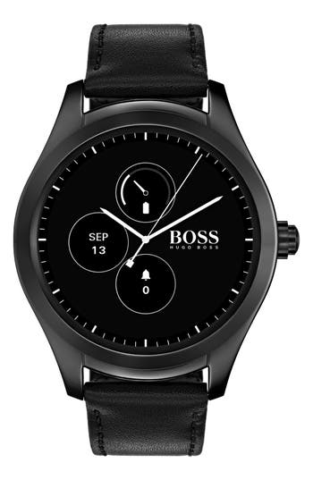 BOSS Touch Leather Strap Smart Watch Set