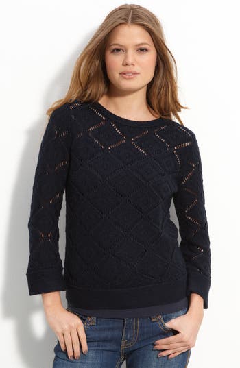 By Design Pointelle Sweater (Juniors) | Nordstrom