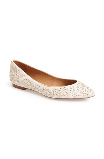 COACH 'Rory' Studded Almond Toe Flat (Women) | Nordstrom