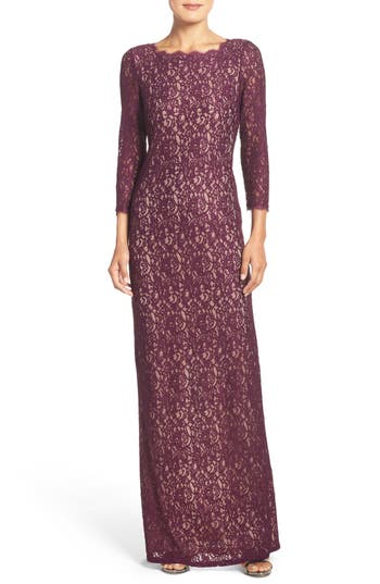 Adrianna Papell Scalloped Lace Gown (Regular & Petite) | Nordstrom