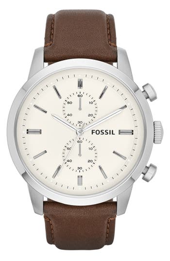 Fossil 'Townsman' Chronograph Leather Strap Watch, 48mm | Nordstrom