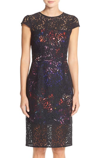 Betsey Johnson Floral Lace Sheath Dress | Nordstrom