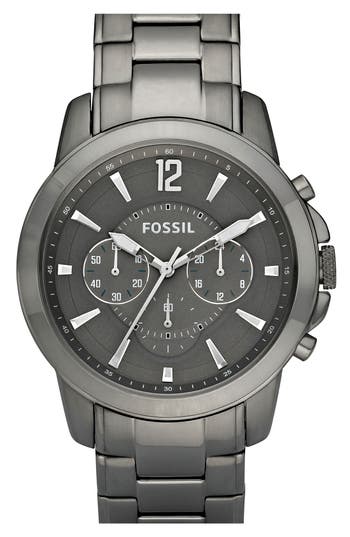 Fossil Gunmetal Chronograph Bracelet Watch, 44mm | Nordstrom