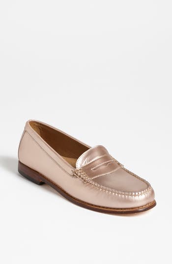 G.H. Bass & Co. Metallic Leather Loafer Flat | Nordstrom
