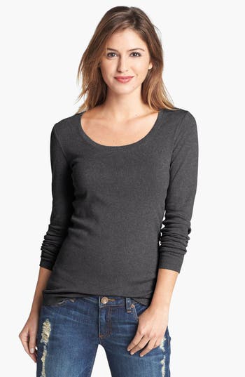Caslon® 'Melody' Fine Ribbed Cotton Tee (Regular & Petite) | Nordstrom