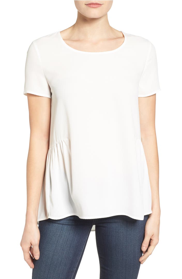 Pleione Ruffled Peplum Back Top (Regular & Petite) | Nordstrom