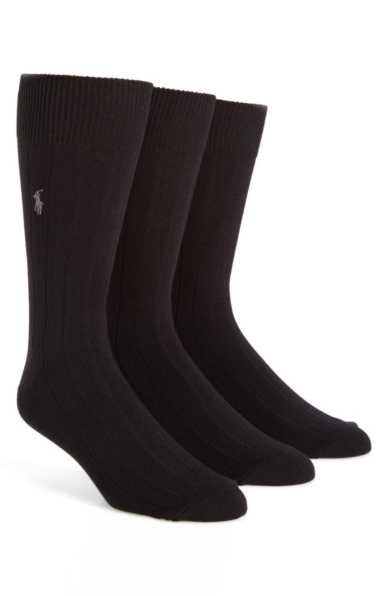 Polo Ralph Lauren 3-pack Crew Socks In Black